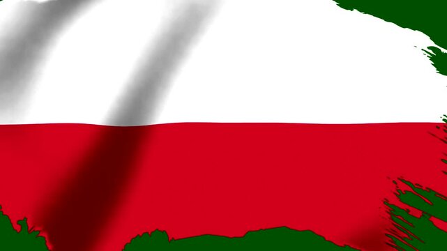 Polish flag design featuring a creative brush stroke texture effect