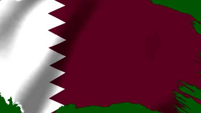 The national flag of qatar featuring a maroon and white jagged serrated design