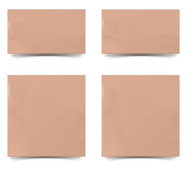 Four shiny brown squares on a transparent background