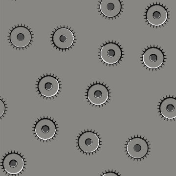 seamless pattern industrial gear cartoon. web cogwheel, progress engine, business cooperation industrial gear sign vector