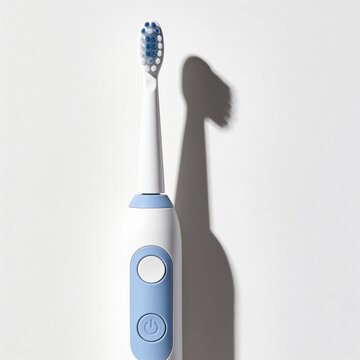 Modern White and Light Blue Electric Toothbrush