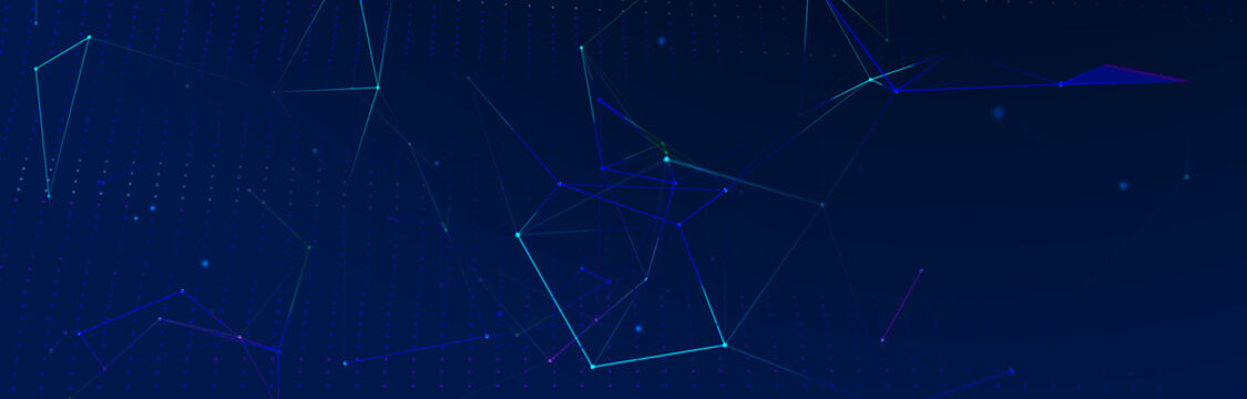 Polygonal background with dots and lines. Network connection structure. Science and technology. 3d