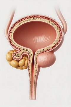 human urinary bladder anatomy cross section medical illustration prostate gland urethra organ internal system model