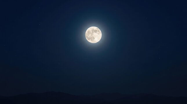 A bright full moon shining in the dark night sky during the traditional mid autum festival china cultural celebration
