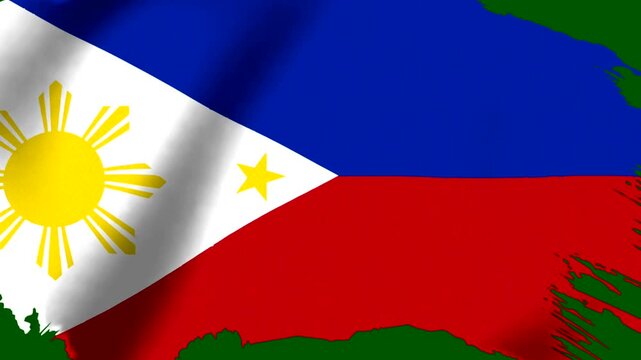 Waving flag of the Philippines with a brush stroke effect design