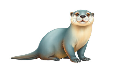 Fototapeta premium Cute Cartoon Otter Illustration