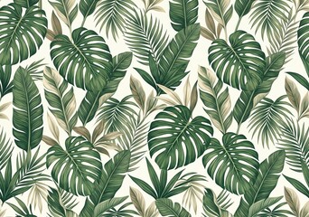 Fototapeta premium tropical seamless pattern