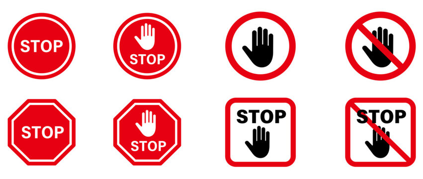 ストップ・STOP・禁止・停止サインアイコンマークSTOP