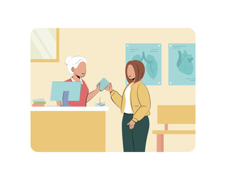 Patient at Pharmacy Reception Desk