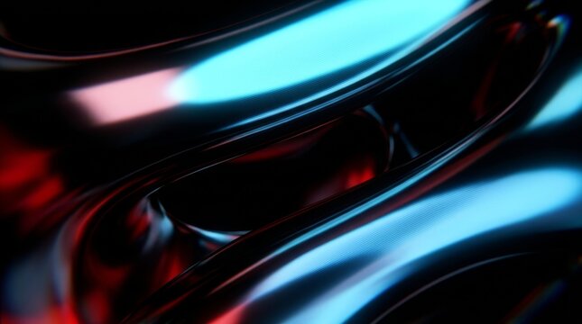 Vibrant neon light reflections on fluid surfaces creating a futuristic vibe.