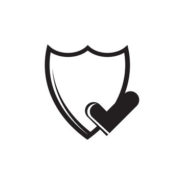 Shield with Checkmark Line Icon for Verified Security Vector