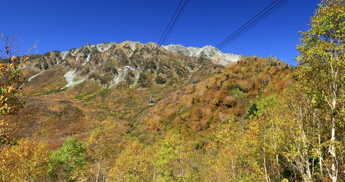 黒部平から紅葉の立山と立山ロープウェイ