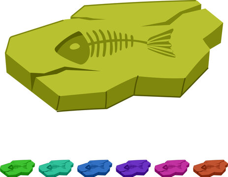 sedimentary fossil cartoon. carbon imprint, bone archaeology, strata geology sedimentary fossil sign vector