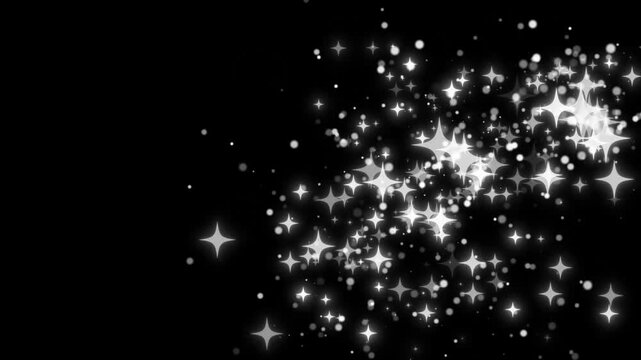 Abstract glitter light, sparkling particle burst, white wave overlay, flowing spark trail, luxury starlight effect on transparent overlay vfx
