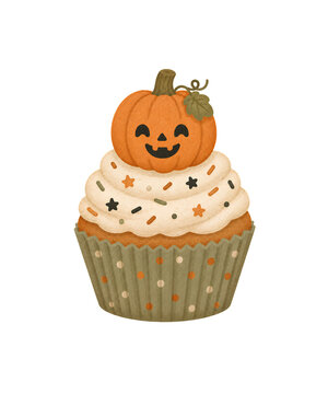 halloween pumpkin cupcake