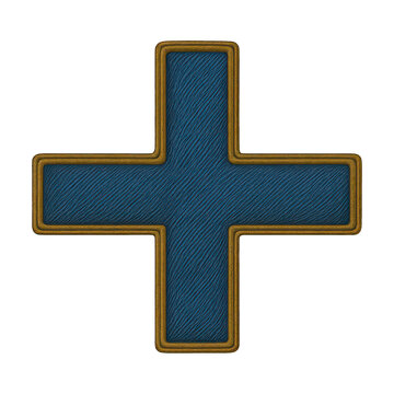 PNG Textured blue cross illustration.