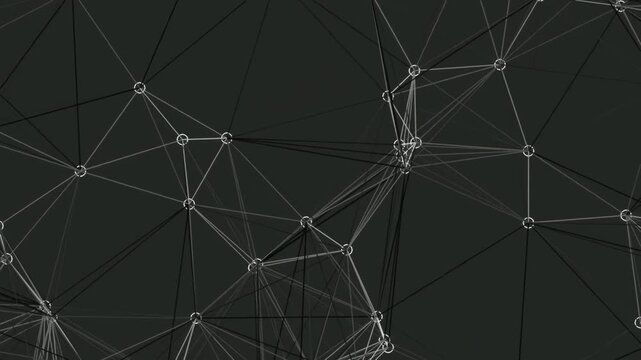 Abstract digital background with connecting lines and dots representing network communication and data science.