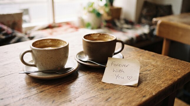 Forever with you written on sticky note