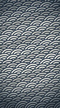 Dark blue background with silver arc pattern. Looped animation