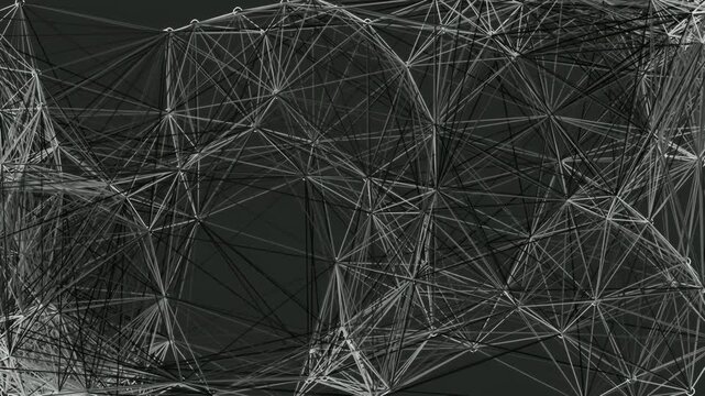 Abstract digital background with interconnected lines and nodes forming a complex network structure.