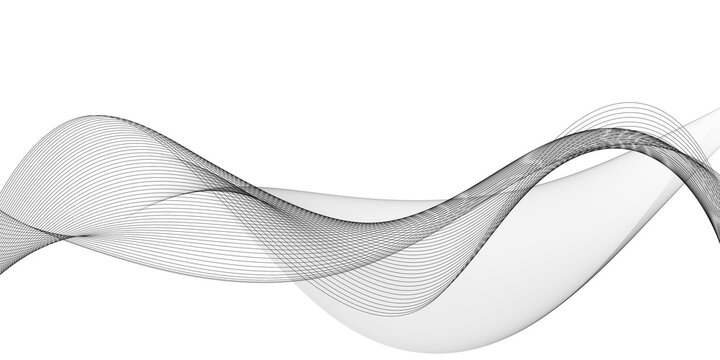 Technology abstract lines on white background. Undulate Grey Wave Swirl, frequency sound wave, twisted curve lines with blend effect