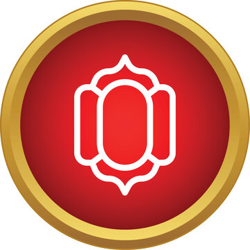 Stylized outlined lantern showing traditional middle eastern design elements