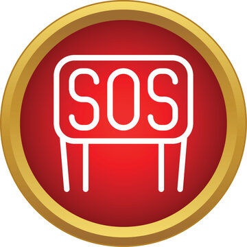 Sos signal icon displaying urgency and calling for help or rescue
