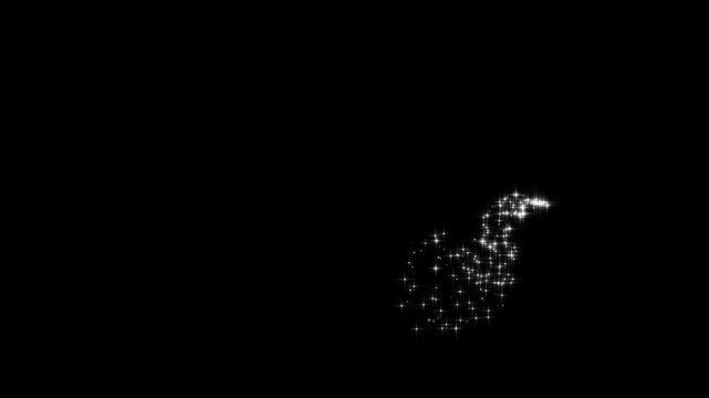 Magic glitter sparkle trail, fairy dust wand glitter star trail transition, magic sparkling bokeh effect, twinkling glitter stars line animation, shining twinkle effect black screen. 4k