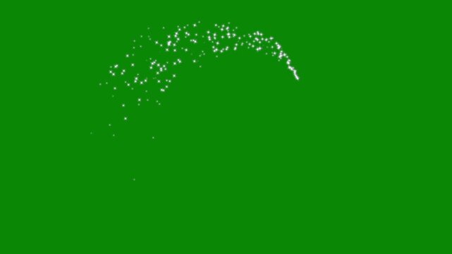 4k twinkling magic dust animation, white glitter sparkles star line trail, fairy sparkle stars shine, smooth glowing particles motion, seamless fantasy effect on green screen overlay