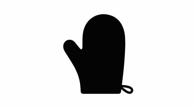 Black silhouette of an oven mitt