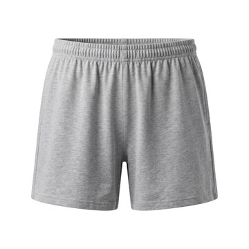 Men casual grey melange jersey sweat shorts mockup