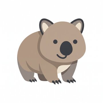 Friendly Wombat Character Illustration Isolated on White