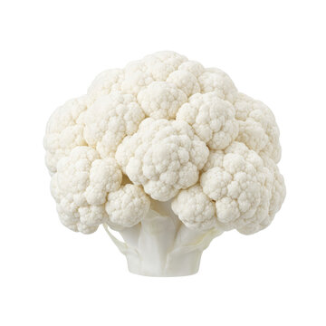 Single whole fresh raw white cauliflower head