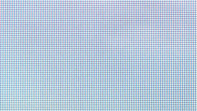 Pixel grid screen display showing digital technology