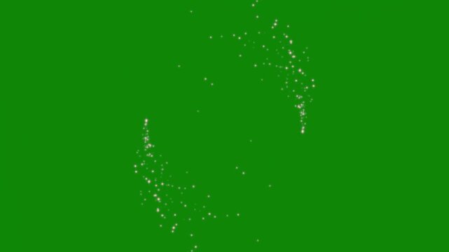 Glittering star dust trail sparkling particles, glitter sparkle line stars animated green screen, magical dust trail, white shining dust light, white glitter sparkle line with star. 4k