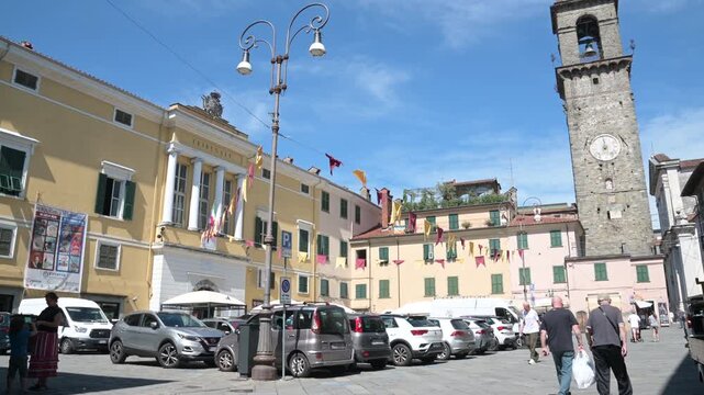 Pontremoli, Italy, 2026,9th june, view of Republic square