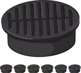 Fototapeta premium hole drainage grate cartoon. hole drainage grate sign colorful illustration