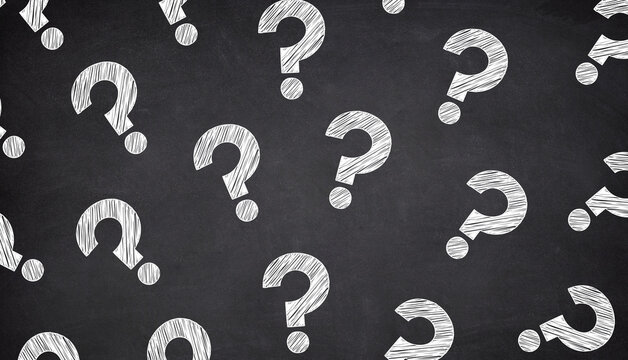 Question mark design on chalkboard