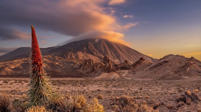 Teneriffa, Spanien: Abendliches Zeitraffer am El Teide