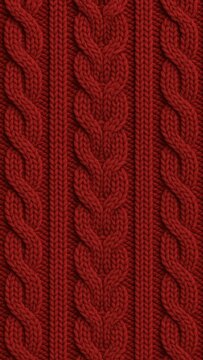 Intricate red cable knit pattern mobile wallpaper