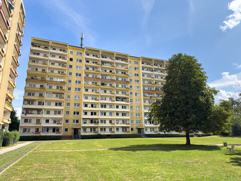 GDR Plattenbau High-Rise in East Germany
