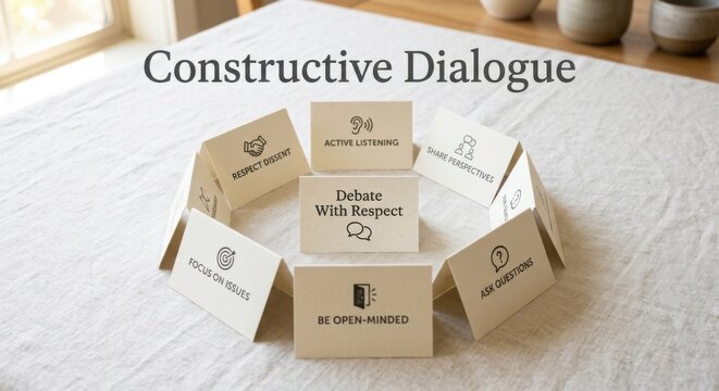 Constructive Dialogue Cards Promoting Respectful Debate and Active Listening