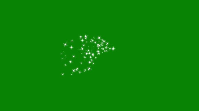 Sparkling star twinkle glitter white cartoon doodle animation, magic sparkle glitter line stars, shining particles stars line magic dust, fairy dust wand stars trail transition. 4k