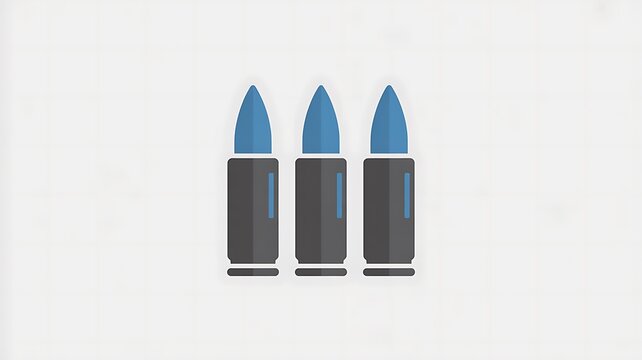 Three blue and grey bullet icons set