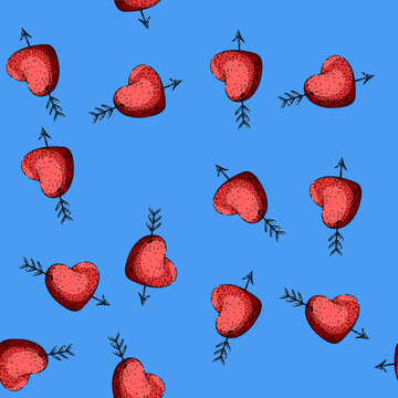 pattern cardiovascular heart hand drawn. heartbeat pulse, rhythm ventricle, aorta artery cardiovascular heart vector sketch illustration
