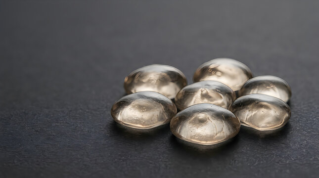 Fake gold pieces on black slate surface. Shiny metal ingots resembling ancient doubloons. High-key photography concept for wealth, mining, and investment.