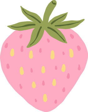 cute strawberry fruit vector cartoon illustration
