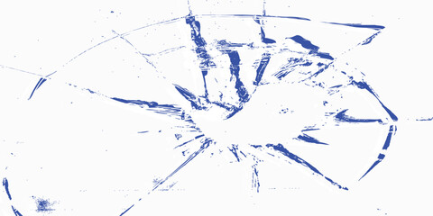 Obraz premium a graphic or visual effect resembling shattered glass or radial cracks, featuring dark blue on a plain white background