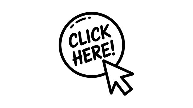 Click here button icon with mouse cursor