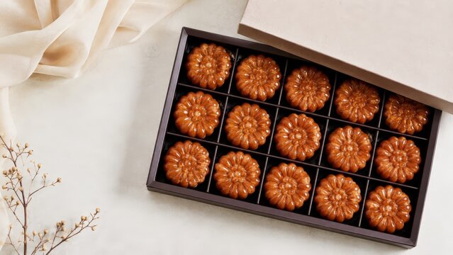 Yakgwa tradicional coreano, galletas de miel brillantes con forma de flor